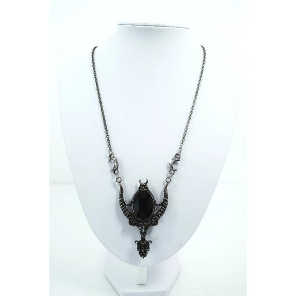 Mystica Necklace – Restyle ✦ Black Onyx ✦ Pentagram ✦ Crescent Moons ✦ Rare - Picture 1 of 3